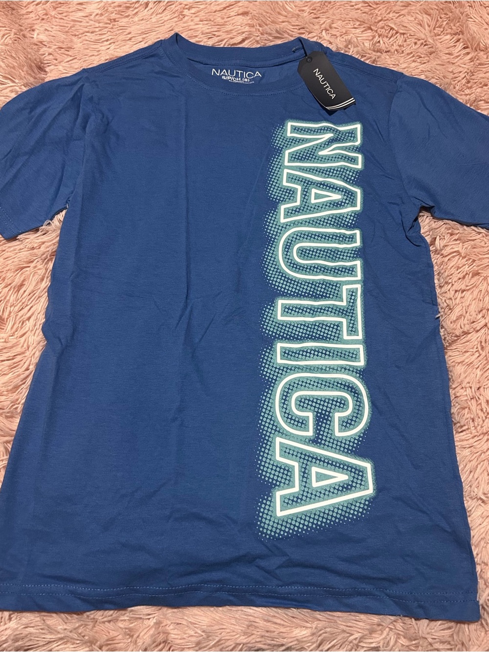 Nautica kids Blue Short-Sleeve Tee with Vertical Logo size S (8).